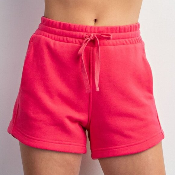 Rae Mode Pants - Flamingo Pink French Terry Basic Shorts